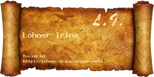 Lohner Irina névjegykártya